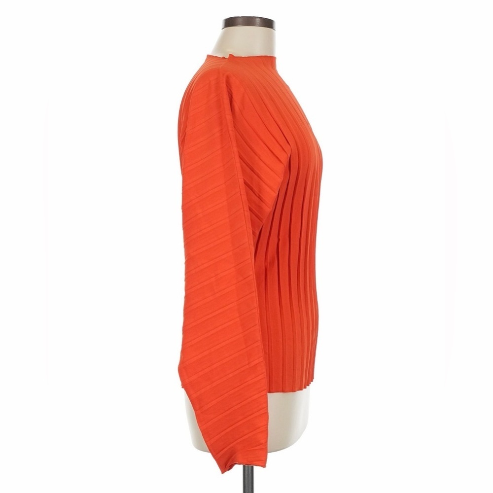 NWT Zara Vibrant Orange Ribbed Knit Blouse Medium - Picture 10 of 13